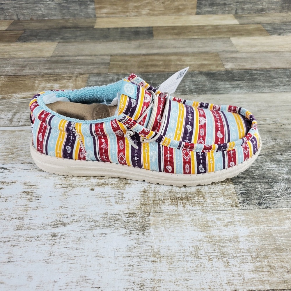 Hey Dude Wally Funk Surf Blanket Mens Loafer Shoes Sz 9 Multi Low Top Moc Toe